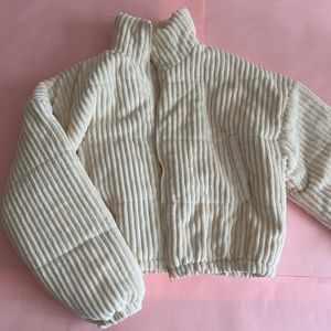 ribbed puffer jacket